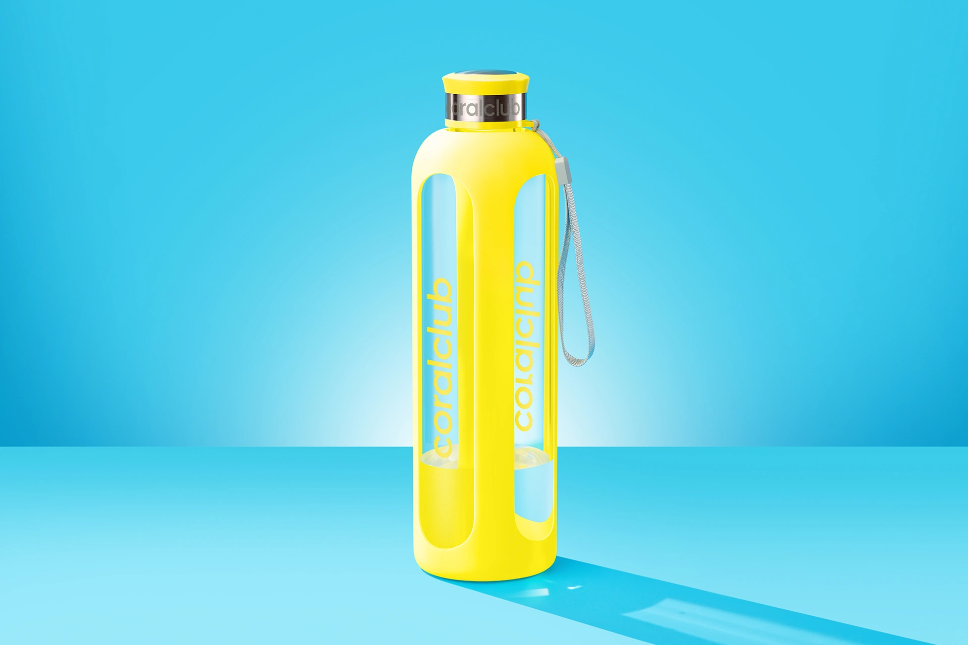 Clear Water glass bottle, Illuminating yellow