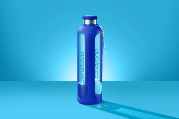 Clear Water glass bottle, Ultramarine